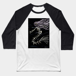 Skeleton Mermaid Baseball T-Shirt